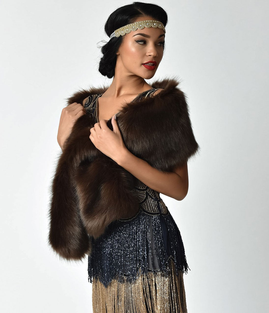 Vintage faux fur store stole